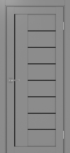 Полотно Турин  524 серый Размер 800х2000мм Покрытие Экошпон Стекло Черное