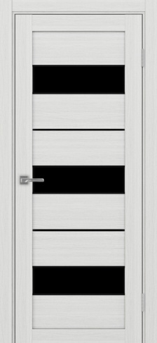 Полотно Турин  526АПП SB лакобель чёрный ясень серебристый Цвет Ясень серебристый Размер 600х2000мм Покрытие Экошпон Стекло Черное