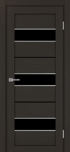 Полотно Турин  526АПП лакобель чёрный венге Цвет Венге Размер 800х2000мм Покрытие Экошпон Стекло Черное