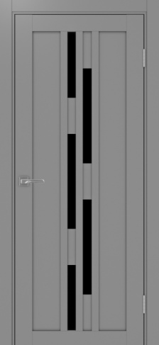 Полотно Турин 551 серый Цвет Серый Размер 800х2000мм Покрытие Экошпон Стекло Черное
